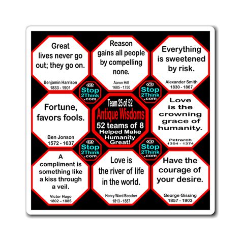 Team 25 of 52 Antique Magnetic Wisdoms Stick Around - Antique Wisdoms ...
