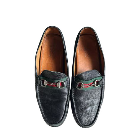 Buy Gucci Web Horsebit Black Leather Loafers Online