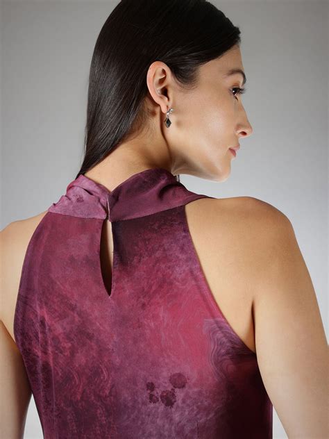 Buy Wine Mesh Marble Print Sheath Dress Online | FableStreet