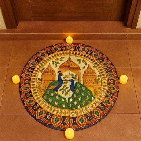 India’s First 3D DIY Rangoli Kit with Mirror Design | 17 Inch | Includ ...