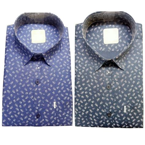 Buy OUR BRAND Men's Cotton Long Sleeves Formal Shirt (Blue and Grey ...