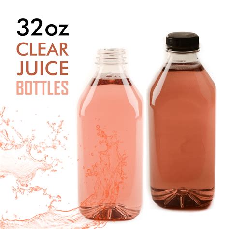 Buy 10 Pack] Empty Clear Plastic Juice Bottles with Tamper Evident Caps ...