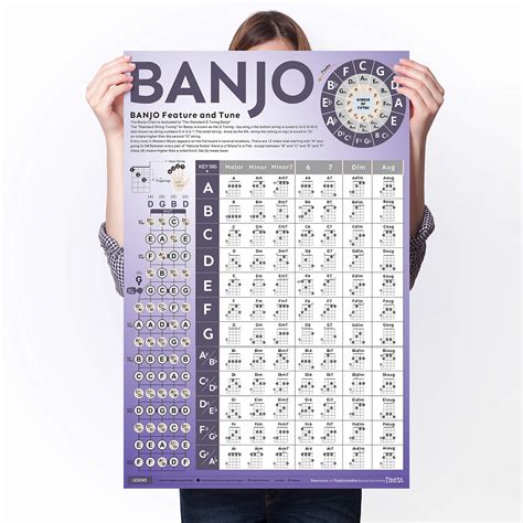 Buy Banjo Chord Chart of Popular Chords | Reference Poster of Banjo for ...
