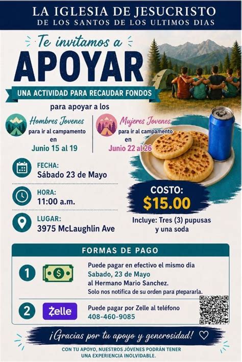 Actividad para Recaudar Fondos para el Campamento de Jóvenes, ONLINE ...