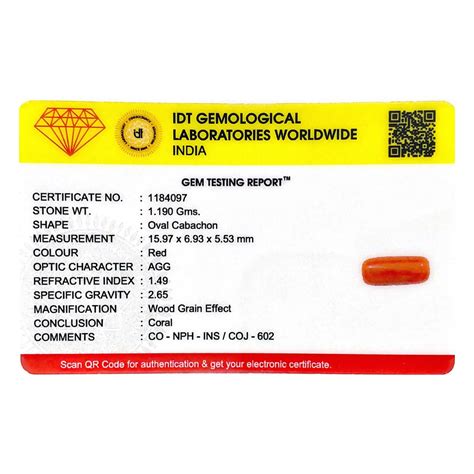 Buy 5.95 Carat Italian Red Coral Gemstone - Pramogh