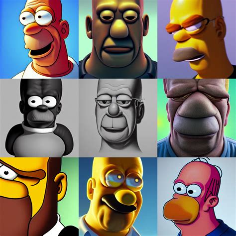 portrait of a photorealistic Homer Simpson, realistic, | Stable ...