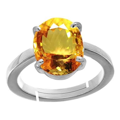 ANUJ SALES 13.25 Ratti Citrine Ring Sunela Certified Natural Original ...