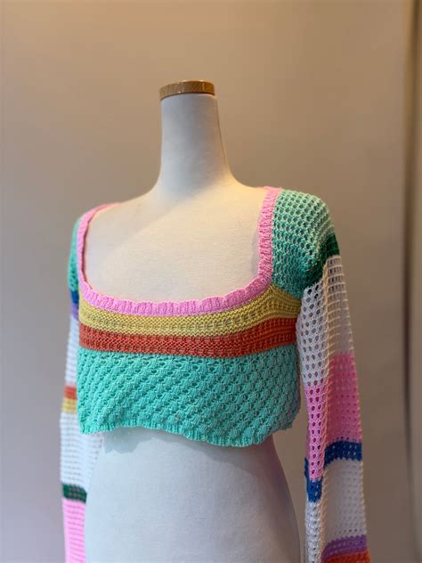 boarder knitting short length tops | umber_vintage