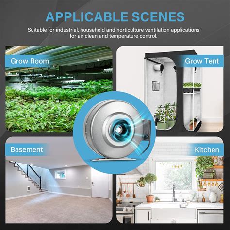 Buy iPower 4 Inch 190 CFM Inline Duct Fan HVAC Exhaust Blower Air ...