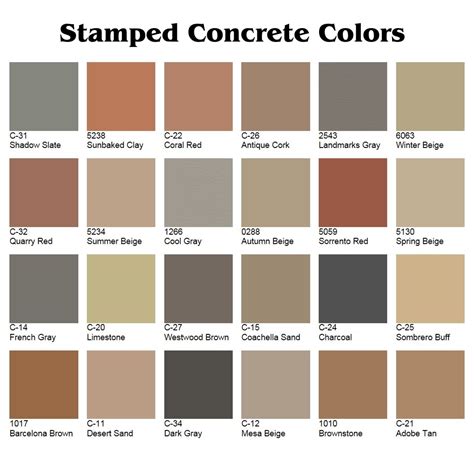 Concrete Flooring Color Charts and Patterns | Custom Concrete Solutions