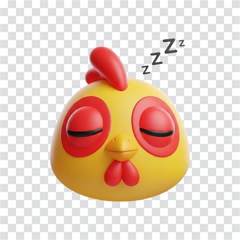 Cartoon chicken with closed eyes and zzz symbols sleeping peacefully ...