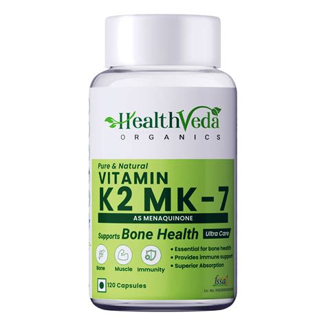 Buy HEALTH VEDA ORGANICS PRIVATE LIMITED Vitamin K2 | 100% Vegetarian ...