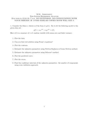 Tutorial 7 15.9.22 - fggggggggg - Non Linear Regression - Studocu