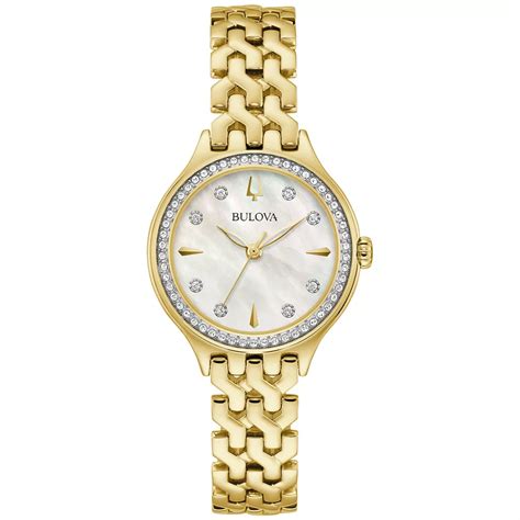 Bulova Women's Classic Gold Tone Stainless Steel Mother of Pearl ...