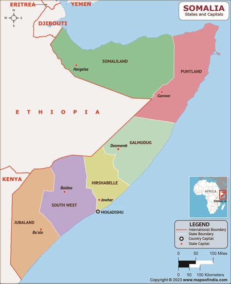 Somalia States and Capitals List and Map | List of States and Capitals ...