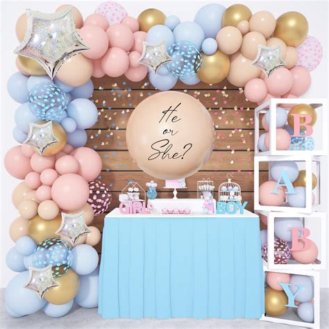 Amazon.com: Amandir 164PCS Gender Reveal Baby Boxes Balloon Decorations ...