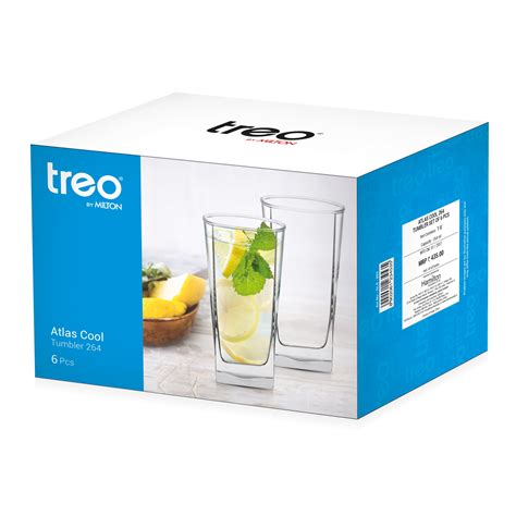 Buy Atlas Cool Glass Tumbler Set of 6, 264ML - Treo by Milton