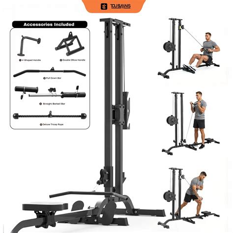 TOUSAINS Foldable Cable & Row Machine — Lat Pulldown and Seated Low Row ...