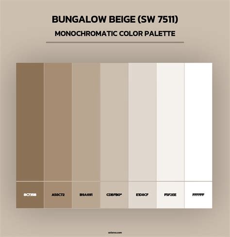 Sherwin Williams Bungalow Beige (SW 7511) Paint coordinating colors and ...
