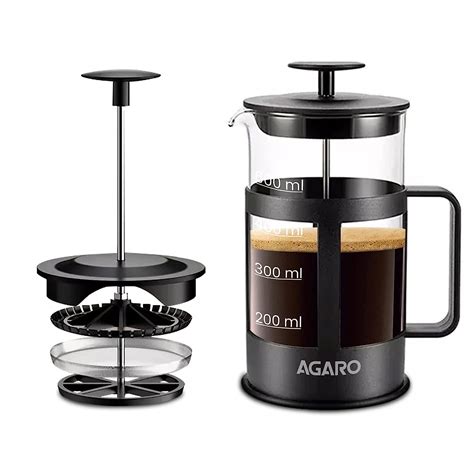 Buy AGARO Delite French Press Coffee And Tea Maker, Borosilicate Glass ...
