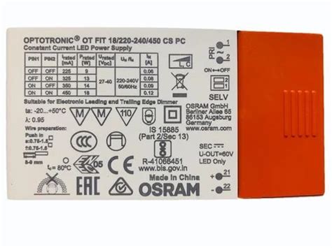 Optotronic PC Driver - Osram Optotronic OTe 18/220-240/450 PC Driver ...
