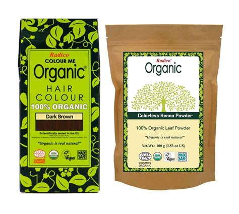 Buy Radico 100% Organic Dark Brown Color With Organic Colorless Henna ...