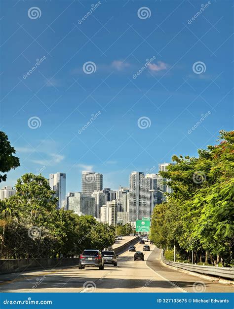 Miami, Florida, USA the Brickell Skyline As Seen from South Dixie ...