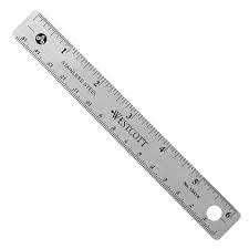 Westcott Stainless Steel Office Ruler With Non Slip Cork Base, 6", Case ...