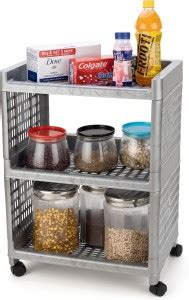 Flexcube 3 Tier Multipurpose Rolling Utility Cart Rack Stand for Home ...