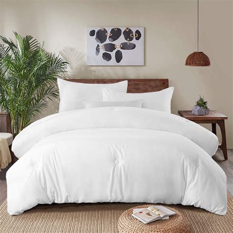 RUIKASI White Queen Comforter Set - Soft and Fluffy Bedding 3 Pieces ...