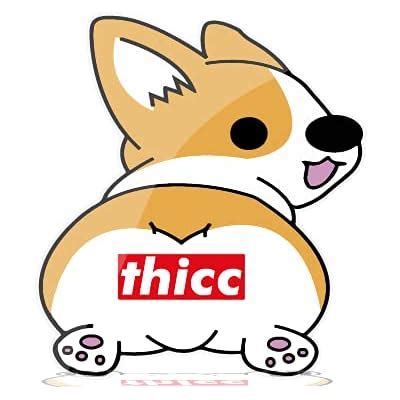 Buy Thicc Corgi Vinyl Decal 5"- Cute Funny Sticker for Window, Laptop ...