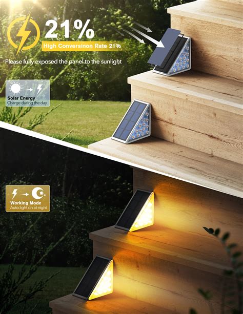 Deck Stair Lights Solar 24LEDs Solar Garden Light Outdoor Solar