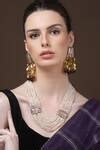 Buy Purple Pearl Embellished Meenakari Ornamentation Necklace by Dugran ...