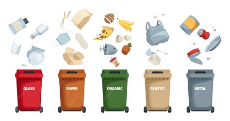 Recyclage des poubelles Dessin animé recyclage des conteneurs d ...