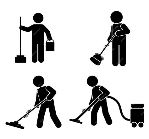 Un letrero que dice hombres limpiando y limpiando en blanco y negro ...