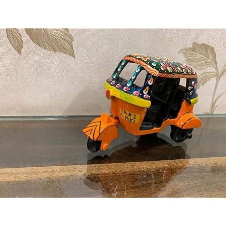 Buy Vintage Brass Metal Auto Rickshaw with Gemstone Embossing Work ...