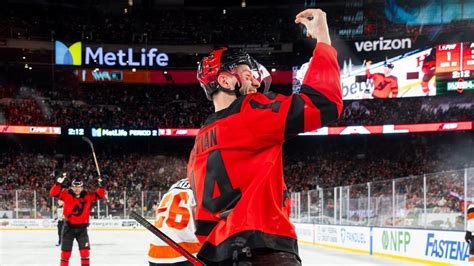 Devils' Nathan Bastian channels Tommy DeVito in viral celebration - ESPN