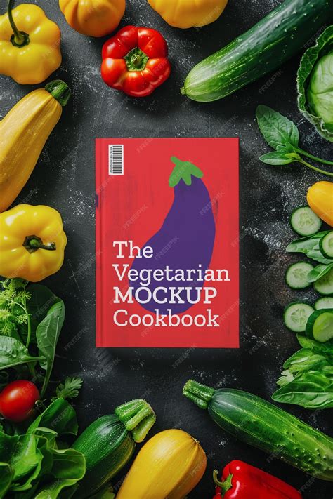 Premium PSD | Vegetarian recipe book mockup