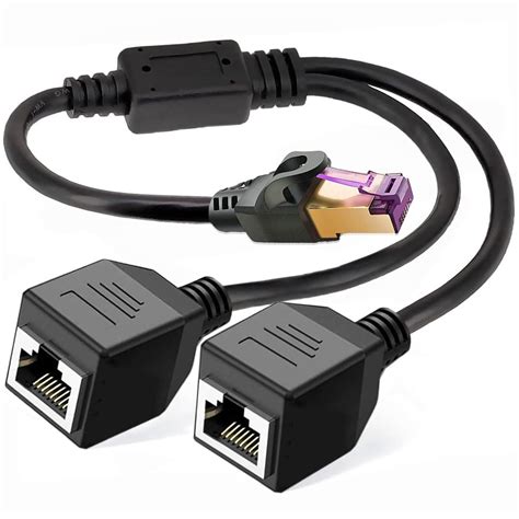 Tomjoy RJ45 Network Splitter Adapter Cable - 1 Male to 2 Female Socket ...
