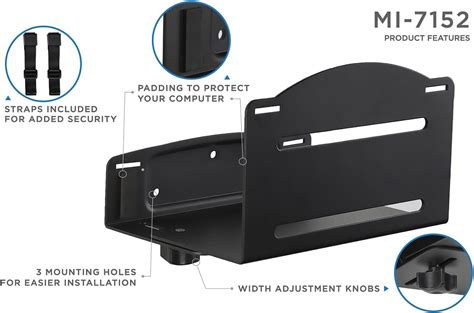 Mount-It! Adjustable CPU Wall Mount Bracket with Safety Straps India | Ubuy