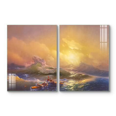 Antique Wave Abstract Colorful Wall Painting for Living Room: Fan Art ...