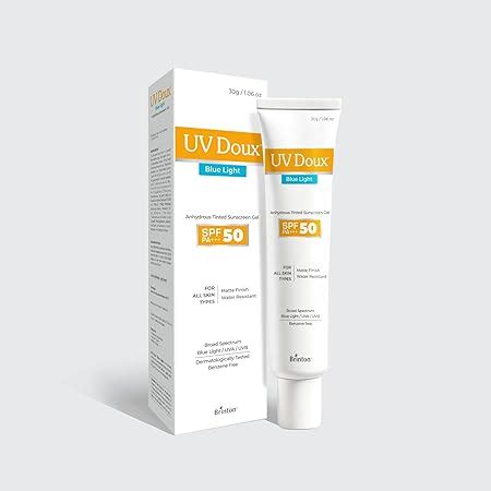 UV Doux Blue Light Tinted Sunscreen Gel SPF 50 PA+++ | UVA/UVB & Blue ...