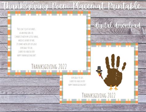 Thanksgiving Placemat Poem | Fanny Printable