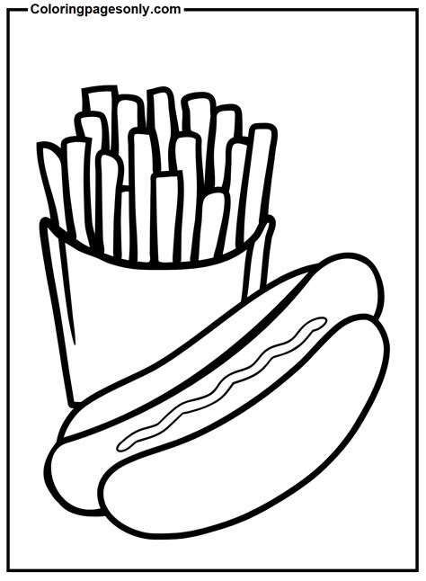 Hot Dog Colouring Pages