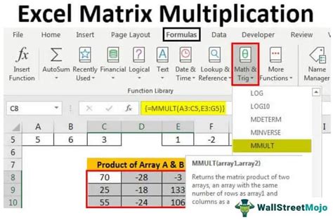 Matrix Multiplication in Excel 的图像结果