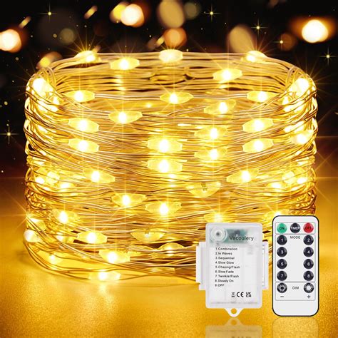 Vacoulery 12M 120 LED Fairy Lights - 8 Modes with Remote Control ...