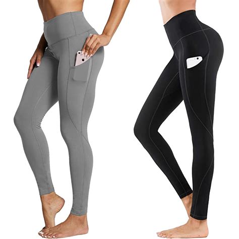 MLDRA Women's Yoga Pants Leggings Sports with Pockets High Waist Tummy ...