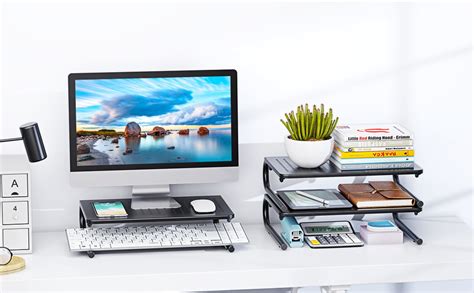 SOOPII Monitor Stand Riser, Monitor Riser, Laptop Stand, Laptop Shelf w ...