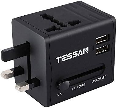 TESSAN Universal Travel Adapter with USB - International Worldwide AC ...