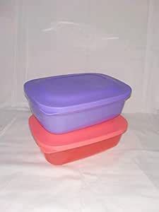 Tupperware Rectangular Boxes Set of 2 for Lunch, Snacks, Cookies (Color ...